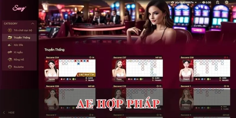 Casino EV88 với sảnh AE hợp pháp